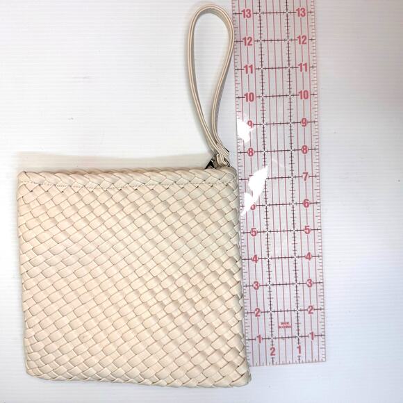 RACHEL ZOE Shoulder Bag Clutch Woven Cream Modern Minimalist Neutral Capsule - Picture 15 of 16